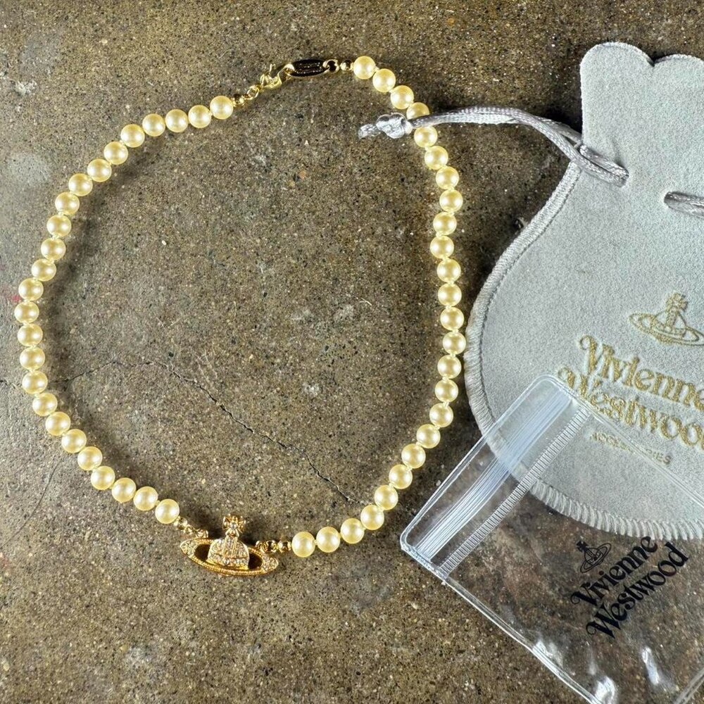 💎RERA💎Gold White Pearl Necklace Choker Chain